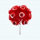 2.5" Diameter Stain Organza Flower 12X12 | Red